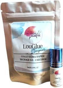Colle " LOUGLUE transparente " ultra rapide 0.5 sec pour Extensions de Cil à Cil ou Volume Russe 3D 5D 7D Faux Cils Marque Française Une Pause Poudree
