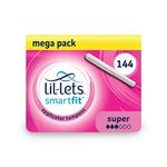 Lil-Lets Cardboard Applicator Super Tampons X 144 | 12 Packs of 12 Tampons | Medium to Heavy Flow