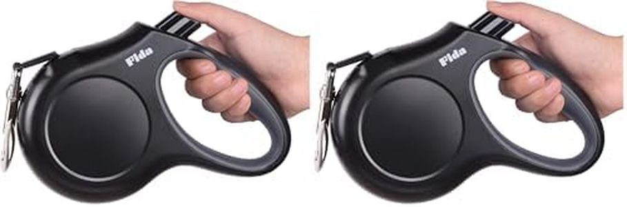 Fida Retractable Dog Leash Large Breed, Heavy Duty 16 ft Dog Walking Leash, up to 110 lbs, 360° Tangle Free, Black (Pack of 2)