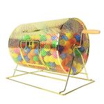 Professional Brass Plated Raffle Drum with Wooden Turning Handle for Bingo Ballot Party Raffle Ticket Spinning Cage - Manual Lottery Box Spinning Bingo Ticket Holds Drum Box Holds 2,500 Tickets