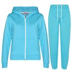 A2Z 4 Kids Plain Tracksuit Hoodie with Joggers - Plain Tracksuit Aqua 9-10