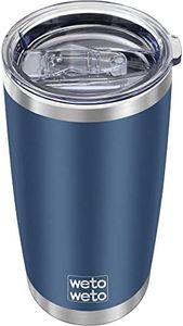 WETOWETO 20oz Tumbler, Stainless Steel Vacuum Insulated Coffee Travel Mug, Double Wall Powder Coated Insulated Coffee Mug Travel Mug with Lid Thermal Cup for Outdoor (Navy Blue, 1 Pack)