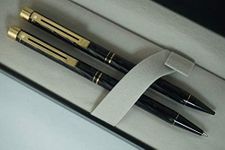 Sheaffer Made in the USA Signature Targa Spiral black Lacquer Barrel with Signature Targa Centre Gold rings and 22KT Gold appointments ballpoint Pen and 0.5MM pencil set