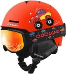 Odoland Kids Ski Helmet and Goggles Set for Boys and Girls, Safety Snow Sports Helmets and Protective Goggles for Toddler Children Youth For Snowboarding Skis Age 6-14 MRS