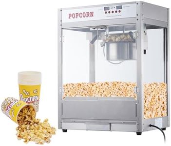 RIEDHOFF 8OZ Popcorn Machine for Movie Night, Temperature Control with Digital Display, Popcorn Popper Machine with 10 PACK Popcorn Buckets, Old Fashion Popcorn Machine Movie Theater Style