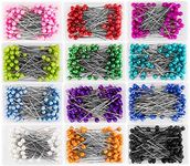 AIEX 1200 Pieces Sewing Pins Multicolor Head Pins Straight for Dressmaker Jewelry Decoration Sewing Projects(1.57inch)