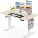 ErGear Standing Desk 100x60cm,Height Adjustable Electric Standing Desk Supports Up to 80KG with Storage Bag,Sit Stand Adjustable Desk with Backpack Hook and Memory Smart Pannel for Home Office