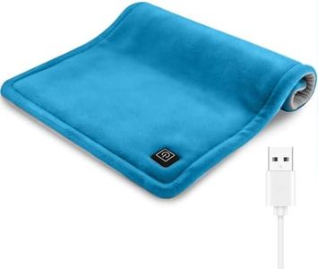 Comfheat USB Heating Pad, 5V Heated Travel Pads, 3 Heat Settings & Auto Shut Off, Hot Therapy for Pain Relief Abdomen Cramps 16"x 12" Non-Rechargeable, Blue