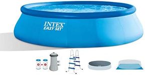 Intex Inflatable Easy Set Above Ground Round Swimming Pool Set with 15' Cover