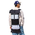 Skateboard Backpack,Double-warped Electric Land Surfboard,Foldable WaterProof Travel Skateboard Backpack,Two Shoulders Adjustable Backpack,Fashion High-capacity Backpack for gifts. (Large Capacity - Black)