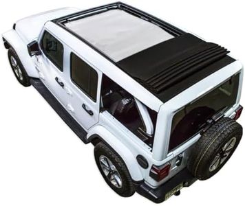 SPIDERWEBSHADE Original JL 4-Door POWERTOP Full Sun Shade Top (2018-2023) Compatible with Jeep Wrangler JLU Sky ONE Touch Rubicon Sahara All Trims - Airbag Safe - USA Made - 10yr Warranty (White)