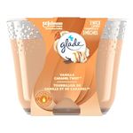 Glade Scented Candle, Vanilla Caramel Twist, Air Freshener Infused with Essential Oils, 3-Wick Candle, 1 Count