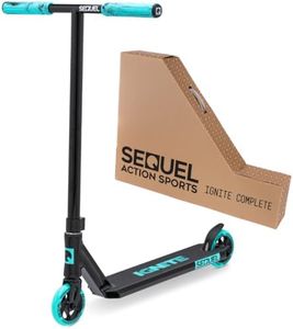 Sequel Ignite Stunt Scooter, Pro Complete Trick Scooter for Kids 8+, Beginner Skatepark BMX Scooter (Black/Teal)