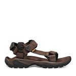 Teva Men Terra Fi 5 Universal Leather Turkish Coffee Sandal, Size 9.5