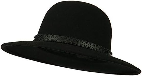 Jeanne Simmons Men's Wool Felt Large Brim Fedora - Black L