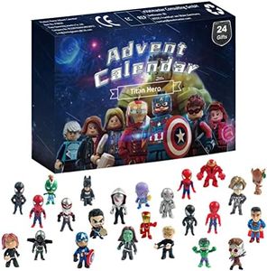 Calendario de Adviento 2024 para niños, 24 figuras en miniatura de superhéroes, calendario de Navidad, calendario de adviento, regalo sorpresa de Navidad para niños y niñas