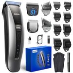 GLAKER Hair Clippers for Men - Cordless 2 in 1 Versatile Hair Trimmer with 10 Guards, Extra Detachable Blades & Turbo Motor, Professional Beard Grooming Kit for Barbers, Ideal Gift for Men