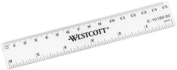 Westcott 6-Inch 150 mm Plastic Ruler - Clear