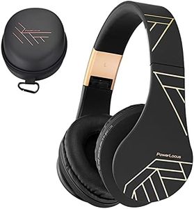 PowerLocus Casque Bluetooth Supra-Auriculaire, Stéréo HD, Micro SD/TF mode, FM Radio, Pliable, avec un étui, connexion à 2 Appareils pour iPhone/PC/TV/Mac