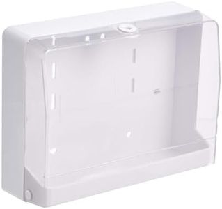 Amazon Basics Distributeur de serviettes en papier Compatible avec serviettes à pliage en C/Z, Transparente, Blanc, 27 x 21.5 cm (Anciennement marque AmazonCommercial)