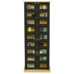 WATSONS MANHATTAN - Black Glass 344 CD / 128 DVD/Blu-ray/Media Storage Shelves