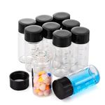 Kesell 10pcs Borosilicate Glass Sample Vial with Black Screw Cap, 5ml Clear Bottles with Scale