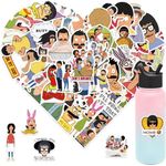 Bob's Burgers Stickers 50pcs Funny Cartoon Bob Waterproof Sticker for Water Bottles Burger Cartoon TV Stickers for Kids, Toddlers, Teens, Girls, Adults, (Bob)