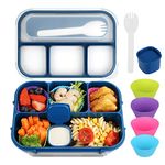 MaMix Bento Lunch Box Adult Lunch Box, Lunch Box Kids, Lunch Containers for Adults/Kids/Students,1300ML-5 Compartment Bento Lunch Box (Blue)