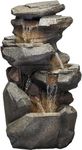 EXPLEASIA Rock Waterfall Water Fountain for Home & Garden | Home Decor Water Fountain| Home Decor Water Fountain, Fountain for Living Room, Outdoor Water Fountain (Stone Grey)