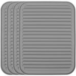 Belle Vous 4 Pack of Silicone Trivets for Hot Dishes - 30 x 23cm/12 x 9 Inches - Heat Resistant Kitchen Hot Pads for Pans/Spoon Rest - Ideal for Table Mats, Countertops, Cooking and Dining