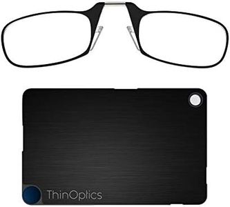 ThinOptics Reading Glasses + FlashCard Case | Black Frame, 2.50 Strength Readers