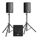 Vonyx VX1015BT 2.1 Active Speaker Kit with 15-Inch Subwoofer - Powerful Active PA System, Perfect for Events, Parties, and DJ Use - Complete Active Speaker Kit