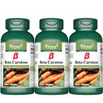 Beta Carotene 1.5 mg (5000 IU) Vitamin A 3 X 90 Capsules | Supplement for Eyesight, Immune System, Brain, Tanning & Skin Health | Powder Pills | 3 Bottles