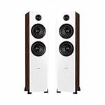 Fluance Ai81 Elite Powered 2-Way Floorstanding Tower Speakers, 150W Built-in Amplifier for 2.0 Stereo Music & Movie Listening, TV, Turntable, PC & Bluetooth - 2X RCA, Optical, Sub Out (White Walnut)