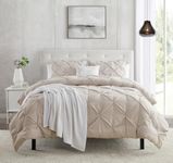 Clara Clark Linen Duvet Cover Full Size - Pintuck Full Size Duvet Cover Set, 3 Piece Double Brushed Duvet Cover with Button Closure, 1 Pinch Pleated Full Duvet Cover 80x90 inches and 2 Pillow Shams