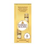 FERRERO ROCHER Fine Hazelnut Milk Chocolate Gift Bag, 8 Individually Wrapped Chocolates, 100g