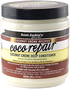 Aunt Jackie's Coconut Crème Recipes Coco Repair Deep Hair Conditioner, Delivers Nourishment, Stops Damage, Breakage for Natural Curls, 15 oz