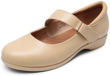 DREAM PAIRS Womens Ballet Mary Jane Flats, Comfortable Business Office Dress Shoes for Women Dressy and Work with Ankle Strap,Size 8.5,Nude,SDFA2407W