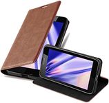 Cadorabo Book Case Compatible with Nokia Lumia 640 in Cappuccino Brown - with Magnetic Closure, Stand Function and Card Slot - Wallet Etui Cover Pouch PU Leather Flip