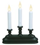 Xodus Innovations FPC1330A Battery Operated 10 inch Window Candles with Tilt to Change Flame Color and Dusk to Dawn Light Sensor Timer with 3 Candle Candelabra Base, Black/Antique Bronze