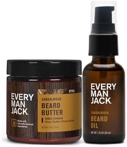 Every Man Jack Beard Oil & Beard Butter Bundle - Sandalwood Fragrance - Rejuvenates, Hydrates & Styles Dry Beards - Naturally Derived with Cocoa Butter and Shea Butter