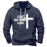 Men's I Can't But I Know A Guy Casual Hoodie Fashion Casual Comfort with (Navy, M)