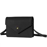 NEORAH — Women’s Crossbody Sling Bag EMMA + Envelope Flap + Magnetic Closure + Zippered Compartment + ATM Card Holder 6 Slots + Inner wall & Outer wall pockets + Adjustable shoulder strap | Vegan LEATHER Side Bag clutch | stylish trendy bags | Compact and lightweight Sling Bag for office, college, shopping, party, travel, valentine, anniversary, Birthday gift for women - BLACK