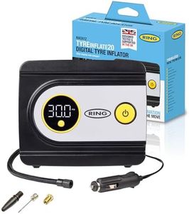 RING TYREINFLATE 20 Digital Tyre Inflator Air Compressor with Three Adaptors - Measures in PSI, BAR and kPA