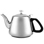 Haofy 1.5L/2L Stainless Steel Stove-top Teapot, Leaf Tea Coffee Pot Teaware Hot Water Kettle with Filter Removable Infuser (2L)