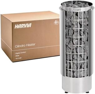 Harvia Cilindro 220v Sauna Heater, Electric Sauna Stove with Open Front Design, Large Stone Surface & Capacity for Sauna Rocks, Wet or Dry Saunas, Includes Stones (10.5kW - Digital)
