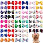 PET SHOW 50Pcs/25Pairs 2" Paw Pattern Small Dog Hair Bows Bulk with Alligator Clips for Medium Dogs Cats Puppy Shih tzu Bowknot Puppy Female Topknot Yorkies Girl Boy Pet Grooming Hair Accessories