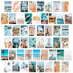 CY2SIDE 50PCS Blue Aesthetic Picture for Wall Collage, 50 Set 4x6 inch, Summer Beach Collage Print Kit, Fashion Room Decor for Girls, Room Wall Art Print, Dorm Photo Display, VSCO Posters for Bedroom