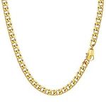 PROSTEEL Mens Cuban Chain Necklace, Curb Link Chains Silver/Gold Plated, 4mm/6mm/9mm/13mm Width, 18"-30" Inches, Hip Hop Jewellery -Send Gift Box