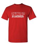 The Goozler WKRP Cincinnati - 70's Retro tv Comedy Show - Mens Cotton T-Shirt, Red, Medium